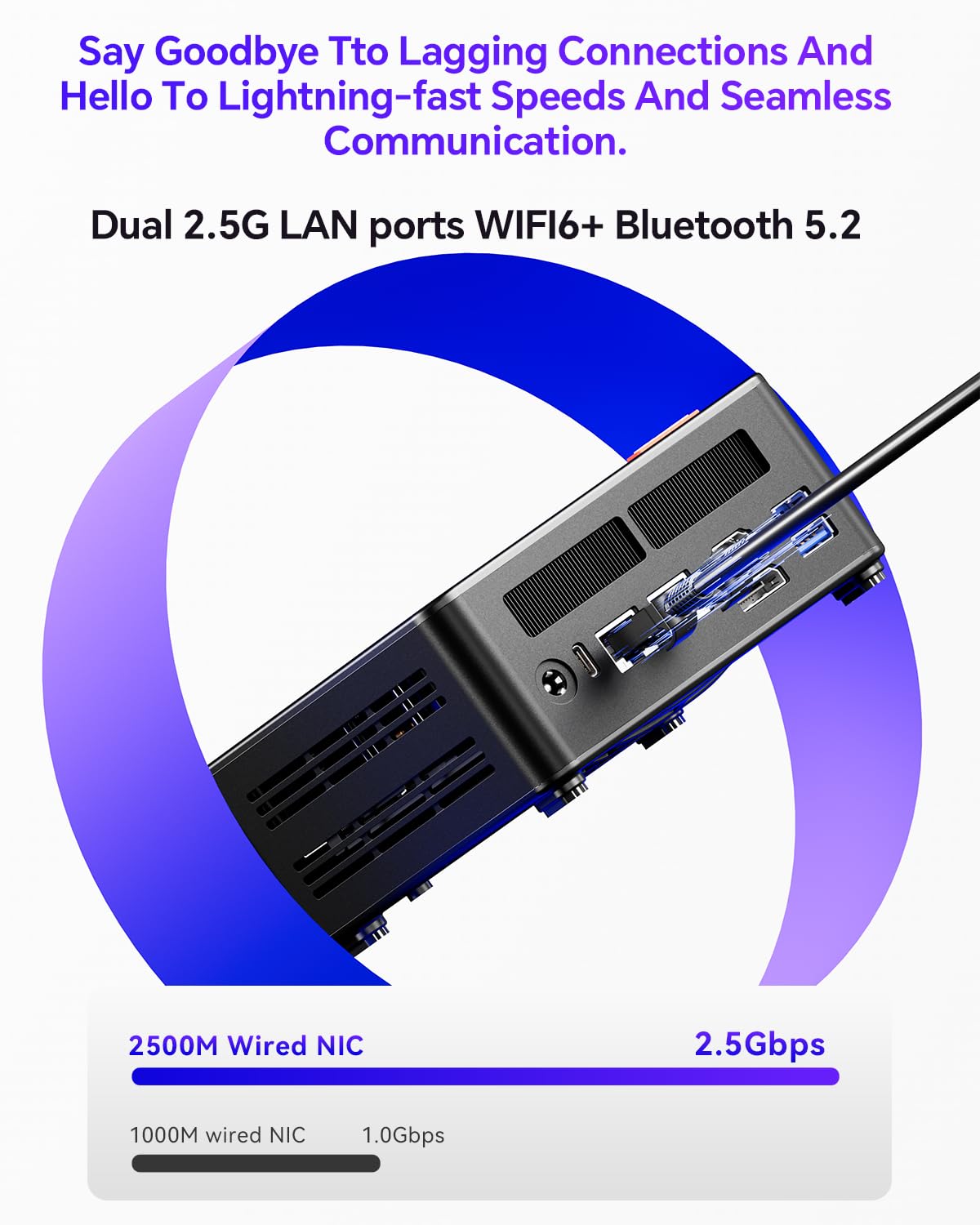 AOOSTAR Mini PC GEM12 MAX Ryzen 7 8745HS (8C/16T até 5,1GHz), 32GB